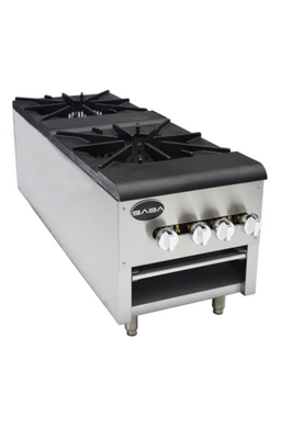 SABA SP-2 18" W Stainless Steel Natural Gas Stockpot Range - 220,000 BTU