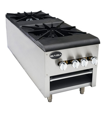 SABA SP-2 18" W Stainless Steel Natural Gas Stockpot Range - 220,000 BTU