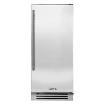True TUI-15-R-SS-D 14.88" W Stainless Steel Solid Door Self-Contained Refrigeration One-Section Undercounter Ice Machine - 115 Volts