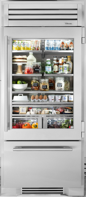 True TR-36RBF-L-SG-A 36" W Stainless Steel Glass Door Upright Refrigerated and Freezer Column with built in Ice Maker - 115 Volts