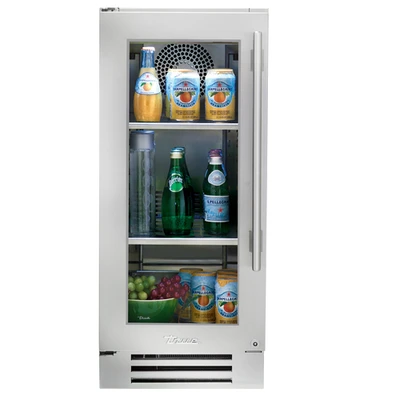 True TUR-15-L-SG-C 14.88" W One-Section Stainless Steel Glass Door Undercounter Refrigerator - 115 Volts