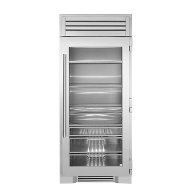 True TR-36REF-R-SG-C 36&quot; W Stainless Steel UV Tinted Glass Door Upright Refrigerated Column - 115 Volts