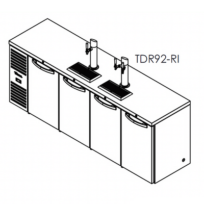 True TDR92-RI Refrigerated Draft Bar Cooler