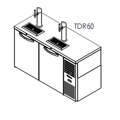 True TDR60-RI Refrigerated Draft Bar Cooler