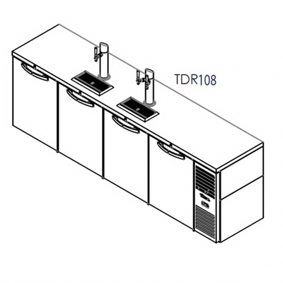 True TDR108-RI Refrigerated Draft Bar Cooler
