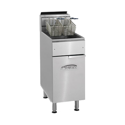 Imperial IFS-40-LP 15.5" W Stainless Steel Floor Model Liquid Propane Fryer - 105,000 BTU
