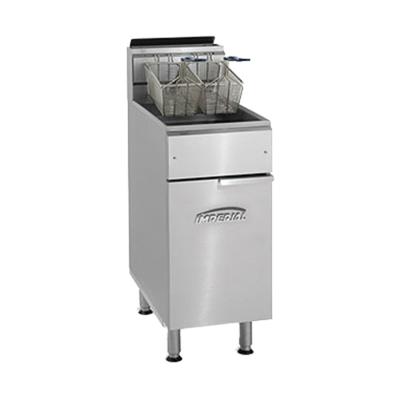 Imperial IFS-40-LP 15.5" W Stainless Steel Floor Model Liquid Propane Fryer - 105,000 BTU