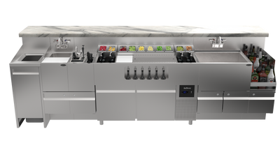 Krowne AL24-AL122-R 122&quot; W Stainless Steel Horizontal The Alchemist One Twenty Two Alchemy Series Workstation