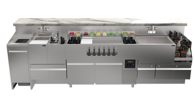 Krowne AL24-AL122-R 122" W Stainless Steel Horizontal The Alchemist One Twenty Two Alchemy Series Workstation