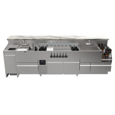Krowne AL24-AL122-R 122" W Stainless Steel Horizontal The Alchemist One Twenty Two Alchemy Series Workstation