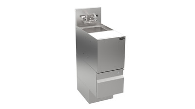 Krowne AL24-MC12 12" W Stainless Steel Alchemy Series Underbar Speed Station or Dump Sink and Cutting Board