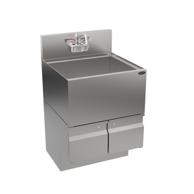 Krowne AL24-24 24" W Stainless Steel Alchemy Series Underbar Ice Bin or Cocktail Unit