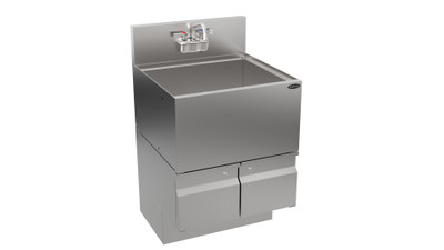 Krowne AL24-24 24" W Stainless Steel Alchemy Series Underbar Ice Bin or Cocktail Unit