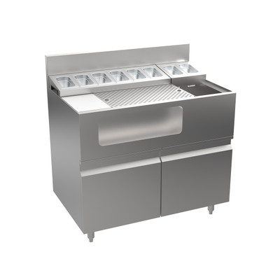 Krowne AL24-LAB38-D 38" W Stainless Steel Horizontal Alchemy Series The Thirty-Eight Lab with Drawer Base