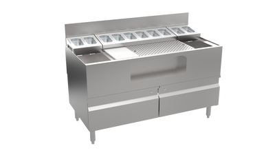 Krowne AL24-LAB48-C 48" W Stainless Steel Horizontal Alchemy Series The Forty-Eight Lab with Cabinet Base