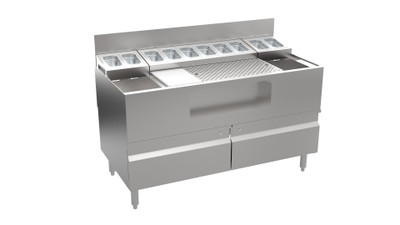 Krowne AL24-LAB48-C 48" W Stainless Steel Horizontal Alchemy Series The Forty-Eight Lab with Cabinet Base