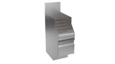 Krowne AL24-ML12 12" W Stainless Steel Alchemy Series Underbar Liquor Display with Adjustable Bullet Feet