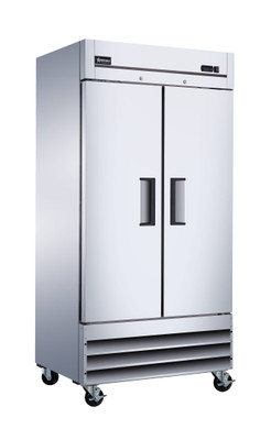 Omcan USA 50110 39.5" W Stainless Steel Solid Doors Reach-In Refrigerator - 115 Volts