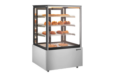 Omcan USA 48390 35" W Stainless Steel Floor Model Heated Display Case - 110 Volts