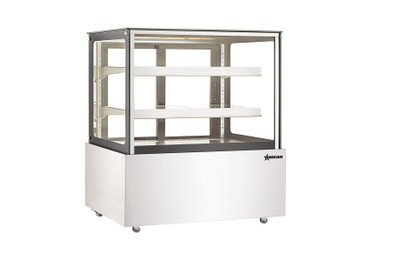 Omcan USA 48388 16.4 Cu. Ft. Stainless Steel Floor Model Heated Display Case - 110 Volts