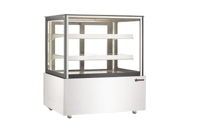Omcan USA 48388 16.4 Cu. Ft. Stainless Steel Floor Model Heated Display Case - 110 Volts