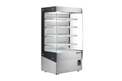 Omcan USA 48386 26.8 Cu. Ft. Stainless Steel Floor Model Heated Display Case - 220 Volts