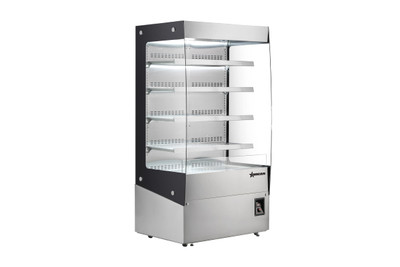 Omcan USA 48386 26.8 Cu. Ft. Stainless Steel Floor Model Heated Display Case - 220 Volts
