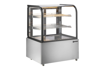 Omcan USA 49296 12 Cu. Ft. Stainless Steel Floor Model Heated Display Case - 110 Volts