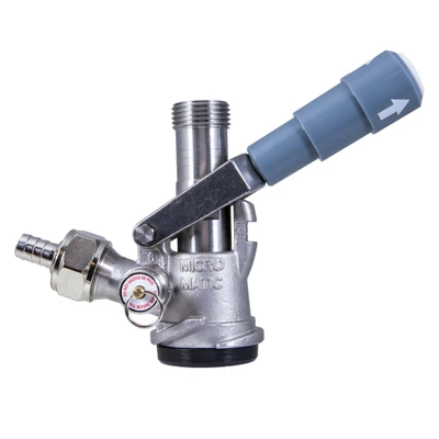 Micro Matic 7485SS Stainless Steel Probe Grey Lever Handle Keg Coupler