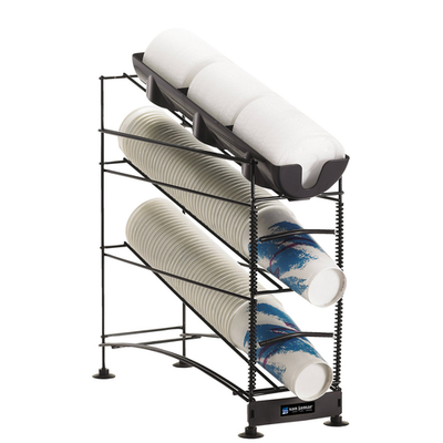 San Jamar C8503WF Wireworks 6.38" W Steel Wire Frame Cup and Lid Organizer