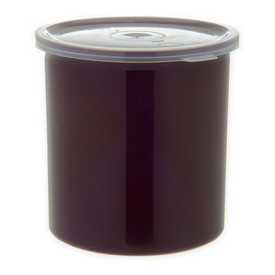 Carlisle 030101 Classic Crock 1.2 Qt. Brown SAN Plastic Round with Snap-On Lid