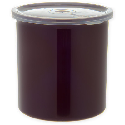 Carlisle 030101 Classic Crock 1.2 Qt. Brown SAN Plastic Round with Snap-On Lid