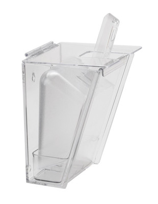 Cal-Mil 356 32 Oz. Clear Polycarbonate Wall Mount Scoop Holder with Lid
