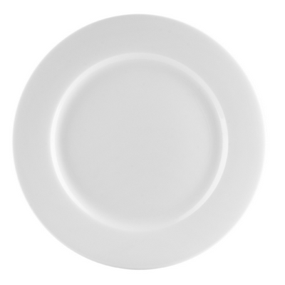 CAC China UVS-21 12" Dia. Super White Porcelain Round Universal Plate
