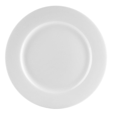 CAC China UVS-21 12" Dia. Super White Porcelain Round Universal Plate