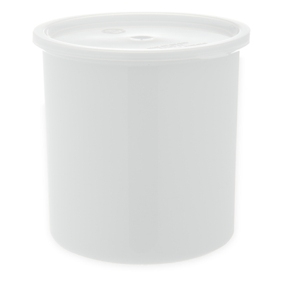Carlisle 030202 Classic Crock 2.7 Qt. White SAN Plastic Round with Snap-On Lid