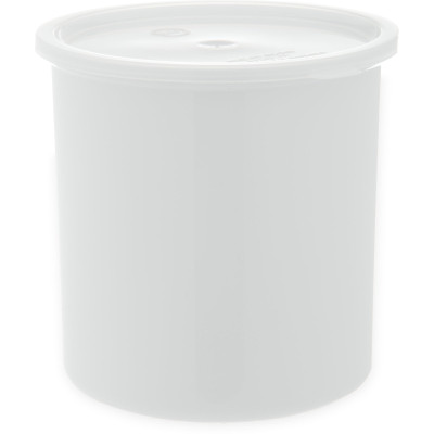 Carlisle 030202 Classic Crock 2.7 Qt. White SAN Plastic Round with Snap-On Lid