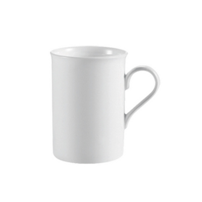 CAC China RCN-17 10 Oz. Super White Porcelain Round Rolled Edge Clinton Mug