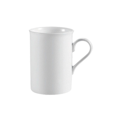 CAC China RCN-17 10 Oz. Super White Porcelain Round Rolled Edge Clinton Mug