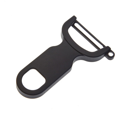 Mercer M33071BKB 4" OA Length High-Carbon Steel Swivel Blade Y-Peeler with Black Handle - 12 per Case