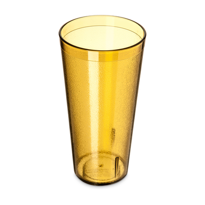 Carlisle 522413 24 Oz. Amber San Plastic Pebbled Stackable Tumbler