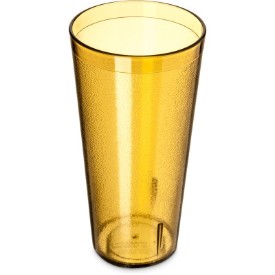 Carlisle 522413 24 Oz. Amber San Plastic Pebbled Stackable Tumbler