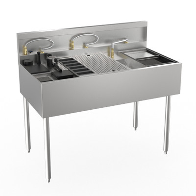 Krowne MW48-CF MoveWell 48" W Stainless Steel Adaptive Station with Coffee Collection Kit Inserts Included