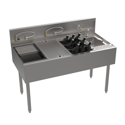 Krowne MW48-B MoveWell 48" W Stainless Steel Adaptive Station with Essential Insert Bundle