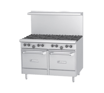 Garland U48-8LL-LP U Series 48" W Liquid Propane Restaurant Range with 2 Space Saver Ovens - 320,000 BTU
