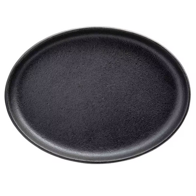TableCraft Products 10746 9 1/4" x 6 7/8" Oval Cast Iron Sizzle Platter