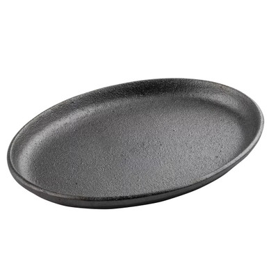 TableCraft Products 10746 9 1/4" x 6 7/8" Oval Cast Iron Sizzle Platter