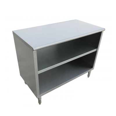 Omcan USA 38033 60&quot;W x 18&quot;D x 36&quot;H Stainless Steel Flat Top 6&quot; Leg Dish Cabinet