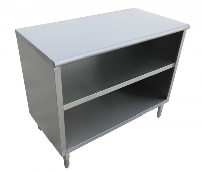Omcan USA 38033 60"W x 18"D x 36"H Stainless Steel Flat Top 6" Leg Dish Cabinet
