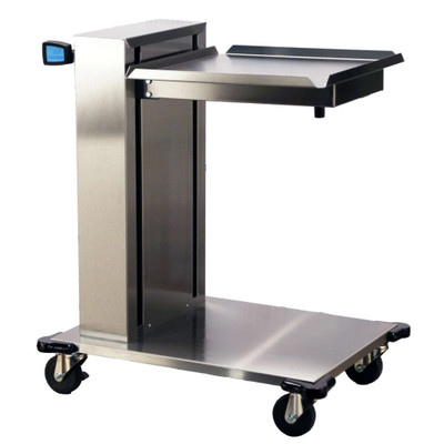 Lakeside 820 31.5" W Stainless Steel Mobile Tray &amp; Glass Cup Rack Dispenser